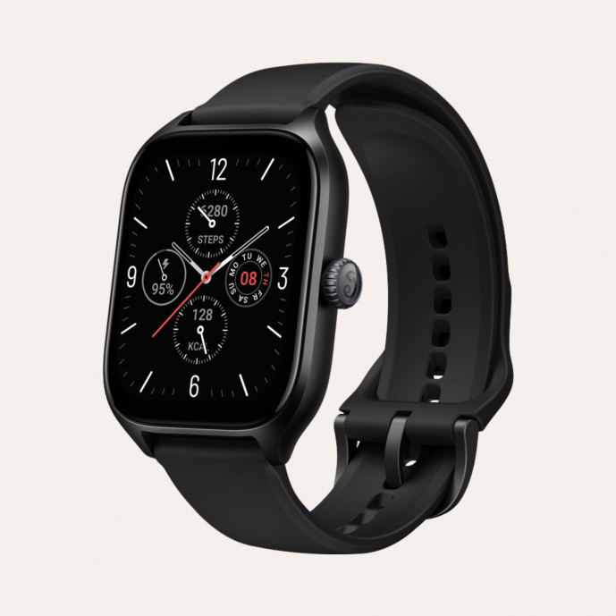 Smartwatch Amazfit GTS 4, compatible Alexa, pantalla ” AMOLED táctil,  sumergible, GPS, llamadas Bluetooth, Negro